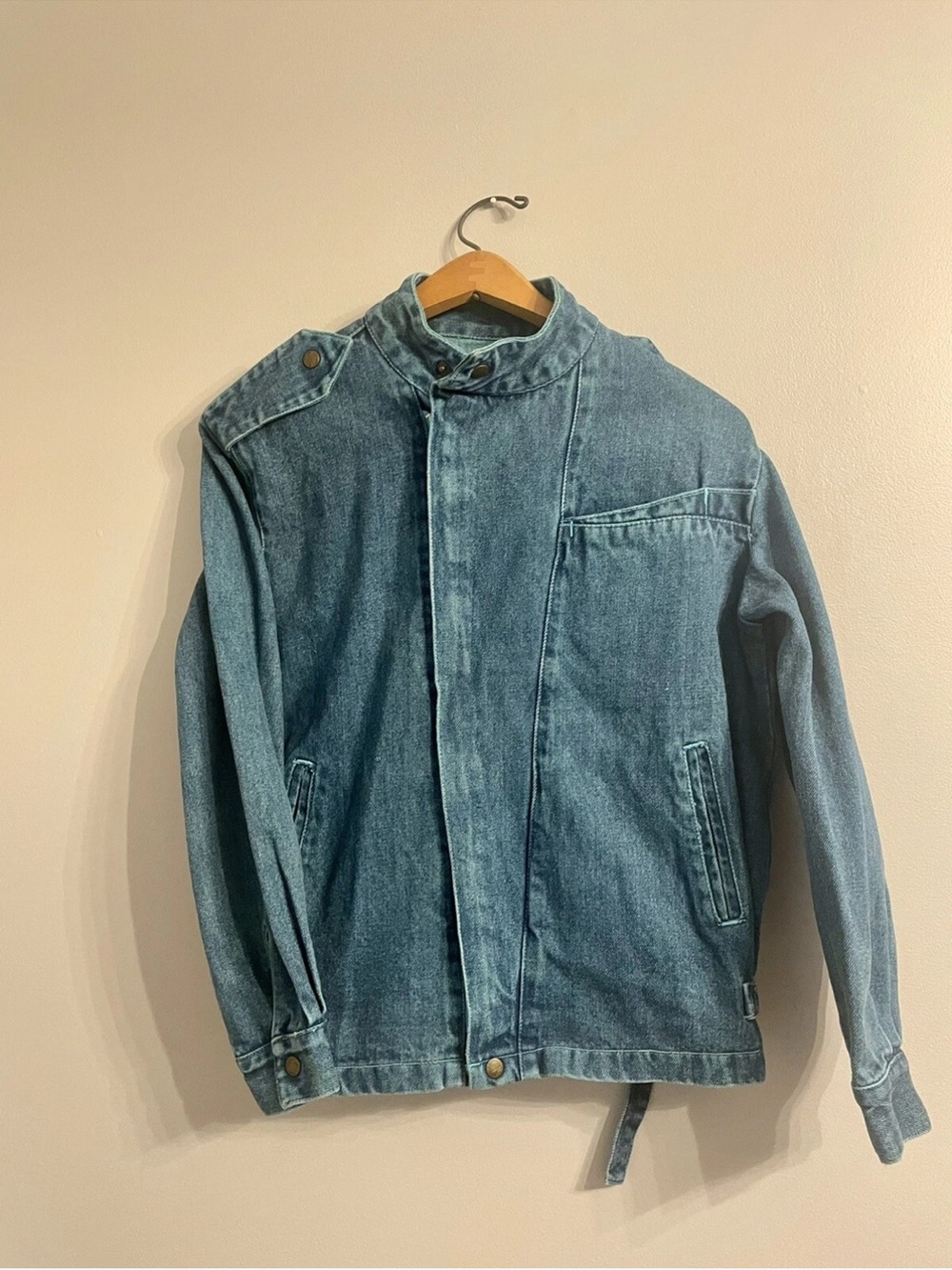 Vintage Freego USA Denim Jacket Bomber Blue Jean Cotton 80s 90s M